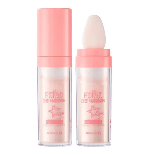 Miniatura 18 de Hightlighter Stick Puff Fairy Highlight Powder Glitter Loose Brush Contorno Shimming for Eyes, Face Body Tiktok Makeup (#01 Blanco), 0.31 onzas