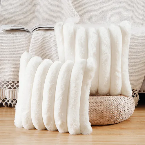 Miniatura 7 de MADIZZ Juego de 2 fundas de almohada de lana sintética a cuadros de 12 x 20 pulgadas / 12.0 x 20.0 in., súper suaves, bohemias, decorativas