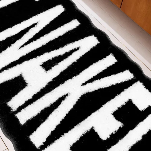 Miniatura 7 de Get Naked - Alfombra de baño larga, alfombra de baño súper suave y divertida, antideslizante, alfombra blanca y negra, alfombra absorbente de agua