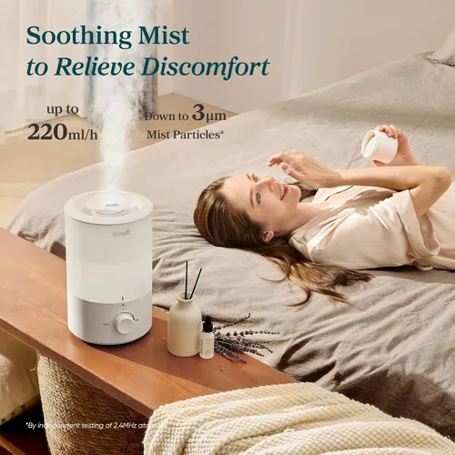 Miniatura 2 de LEVOIT - Humidificadores para dormitorio - Silencioso (tanque de agua de 3L) - Niebla fría/llenado superior/difusor de aceite esencial/25 vatios