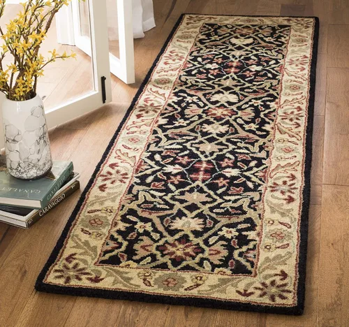 Miniatura 2 de SAFAVIEH colección Antiquity - Alfombra de pasillo, 2.3 x 10 pies, negra, hecha a mano, estilo tradicional oriental de lana, ideal para áreas