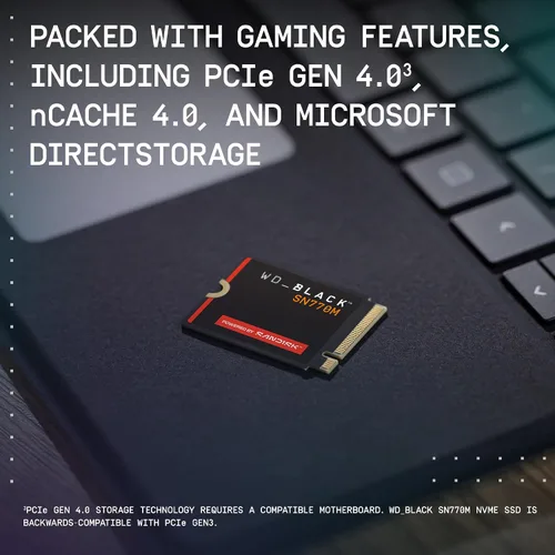 Miniatura 8 de WD_BLACK SN770M 1TB M.2 2230 NVMe SSD - PCIe Gen 4.0, velocidades de hasta 5,150 MB/s, para dispositivos de juego portátiles y portátiles