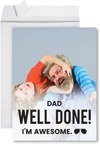 Miniatura 18 de Andaz Press Tarjeta divertida jumbo para el día del padre de 8.5 x 11 pulgadas con sobre, variedad de bromas de papá, regalo del día del padre