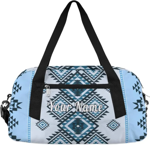 Bolsa de lona personalizada para niños, diseño étnico de damasco, bolsa de gimnasio deportiva personalizada para niños y niñas, bolsas de viaje