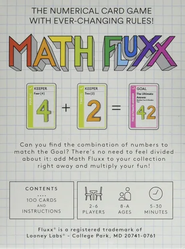 Miniatura 3 de Looney Labs Juego de cartas Math Fluxx - Aventura matemática para todas las edades
