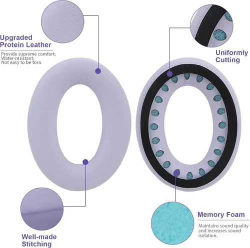 Miniatura 25 de Almohadillas para los oídos para Bose QuietComfort 45 QC45 QC35 ii QC35, cojines de cuero de piel de cordero para auriculares profesionales, QC45