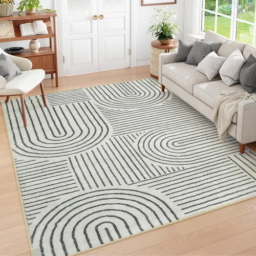 Miniatura 14 de Lahome - Alfombras abstractas de 8 x 10 para sala de estar, alfombras suaves de 8 x 10 en verde para dormitorio, alfombra antideslizante, alfombra
