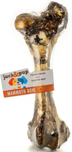 Jack&Pup Mammoth - Huesos grandes para perros grandes, huesos de carne de fémur de 15 pulgadas para masticadores agresivos, hueso de perro gigante