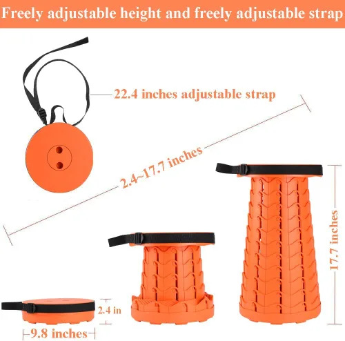 Miniatura 2 de Fishboy Taburete plegable mejorado, capacidad máxima de peso de 400 libras, ligero pero resistente, taburete plegable retráctil portátil telescópico