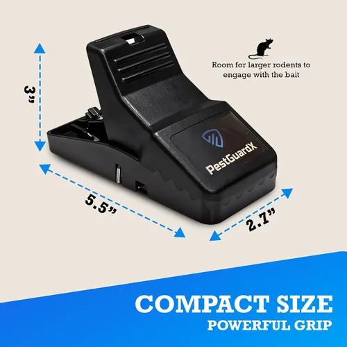 Miniatura 2 de Trampas grandes para ratas - Paquete de 4 trampas reutilizables a presión para ratas, ratones y ardillas – Control de roedores para interiores