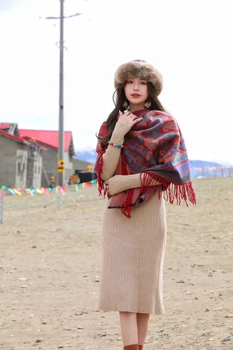 Miniatura 12 de iCuviy Bufanda grande de moda para invierno, chales y envolturas para mujer, extra suave, sensación de cachemira, bufandas frías para mujer