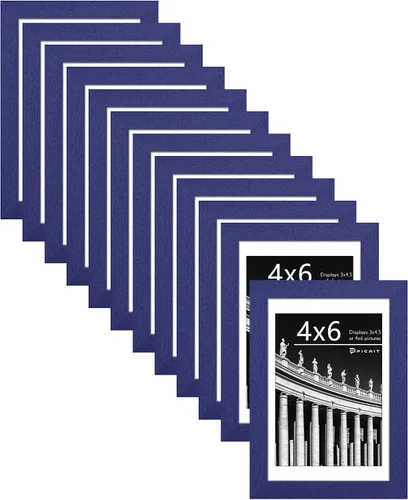 Miniatura 95 de Picrit - Juego de 12 portarretratos de 4 x 6 pulgadas, para fotos de 3.5 x 5 con paspartú o 4 x 6 pulgadas sin paspartú, marcos para colgar