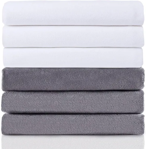 Miniatura 14 de MERRY HOME Paquete de 6 toallas de baño, 27 x 55 pulgadas, juego de toallas de baño de microfibra grandes para adultos, hombres y mujeres, ultra