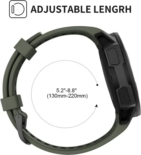 Miniatura 5 de Correa de repuesto para reloj Garmin Instinct, correa de silicona suave compatible con Garmin Instinct 2/Solar/Tactical