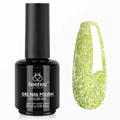 Miniatura 139 de Beetles - Esmalte de uñas de gel verde luminoso que brilla en la oscuridad, esmalte de uñas de gel que se absorbe con lámpara LED UV, arte de uñas