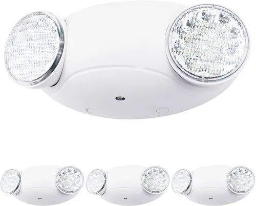 Miniatura 8 de LIT-PaTH Accesorios de iluminación LED de emergencia con 2 cabezales LED de ojo de insectos y baterías de respaldo, luz de salida estándar de EE.