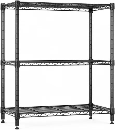 Estantería de alambre de metal de 3 niveles, estante de almacenamiento ajustable resistente para lavandería, despensa, cocina, organización y
