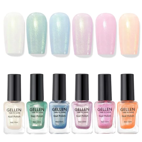 Miniatura 30 de GELLEN Juego de Esmalte de Uñas en 4 Colores Negro, Blanco, Gris & Base y Capa Superior, Esmalte de Uñas de Tendencia Otoño/Invierno Negro, Blanco