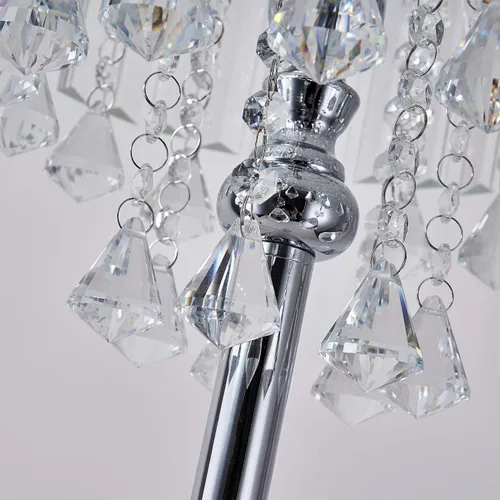 Miniatura 5 de beaysyty Modern Elegance - Lámpara de pie de cristal, interruptor de pie de encendido/apagado, 3 luces de cristal y cristal, lámpara de esquina