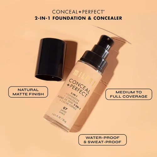 Miniatura 6 de Milani Conceal + Perfect Base + Corrector 2 en 1 para una Tez Impecable, Corrector para Debajo de los Ojos, Cubre Enrojecimiento e Imperfecciones