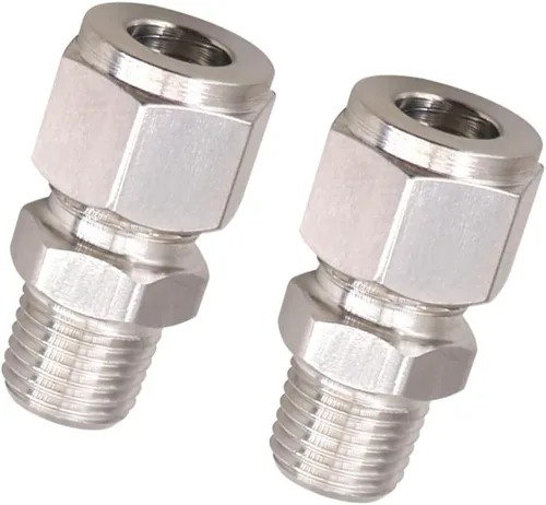 Miniatura 9 de Acoplamiento de compresión de acero inoxidable 304 para conectar tubo de 1/2 pulgada de diámetro exterior x rosca macho NPT de 1/4 pulgada