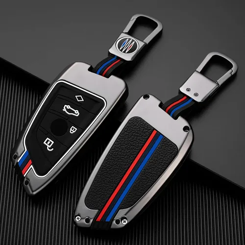 Miniatura 6 de OLLEN Funda de Metal Pesado para Llavero, Compatible con BMW 2 5 6 7 Series X1 X2 X3 X5 X6 GT Series, Carcasa de Protección Completa para Llavero