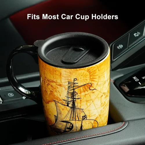 Miniatura 7 de Topadorn Taza de Viaje de Cerámica con Tapa y Asa - Taza de Café de Cerámica de 17 Oz Taza de Té Latte con Caja de Color, Tapa Resistente a VELERO