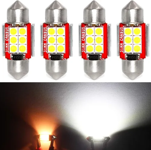 Miniatura 11 de Phinlion - Bombilla LED roja superbrillante DE3021 3030 6-SMD, Festoon 1.25" 31 mm, DE3175 DE3022, bombillas LED miniatura para luz de cortesía