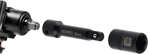 Miniatura 8 de MIXPOWER Juego de llaves de impacto de 55 piezas de 1/4", CR-V, 6 puntas, SAE/métrico, 5/32 pulgadas - 9/16 pulgadas, 4 mm - 15 mm, poco