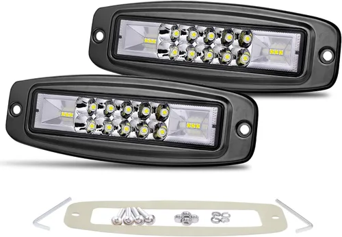 Miniatura 9 de OFFROADTOWN 8inch 120W 2pcs LED Light Bar Amber Single Row Fog Lights LED Pods Slim Offroad Driving Lights Yellow Spot Bumper Light with Wiring