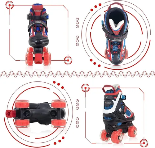 Miniatura 3 de Nattork Patines de ruedas para niños y niñas, patines cuádruples ajustables de 4 tamaños con todas las ruedas iluminadas - regalo de cumpleaños