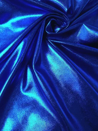 Miniatura 4 de Metálico brillante en toda la lámina de poliéster elástico Spandex tela por The Yard (negro)