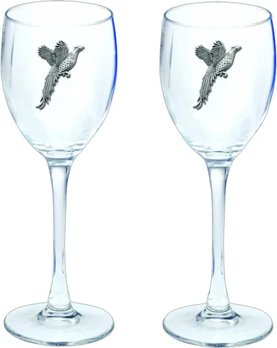 Miniatura 35 de Heritage Pewter Notre Dame - Juego de 2 copas de agua de vidrio de 12 onzas, vidrio de peltre hecho por expertos