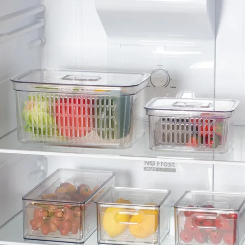 Miniatura 5 de SIMPLEMADE Contenedores organizadores transparentes para refrigerador, contenedores transparentes para nevera, contenedores para refrigerador
