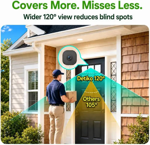 Miniatura 5 de Cámara de ventana 2K, cámara de seguridad WiFi de 5 GHz y 2.4 GHz para el hogar, visión amplia de 120°, visión nocturna a todo color, detección