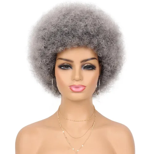 Miniatura 9 de G&T Wig - Pelucas afro de los 70 para mujeres de raza negra, pelucas afro rizadas de marrón oscuro, pelucas completas suaves y naturales con aspecto