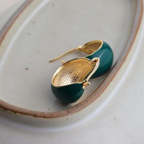 Miniatura 5 de Sonateomber Aretes de aro gruesos y gruesos para mujer, diseño vintage dorado con circonita cúbica, orejas sensibles, hipoalergénicas, regalo