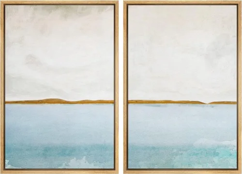 Miniatura 104 de SIGNWIN Lienzo enmarcado para pared, ilustraciones abstractas texturizadas en tonos beige terrosos, arte moderno, decorativo, contemporáneo