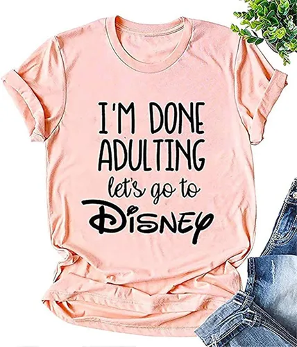 Camiseta divertida para mujer con estampado de letras para viajes familiares camisetas de vacaciones con gráficos casual de manga corta