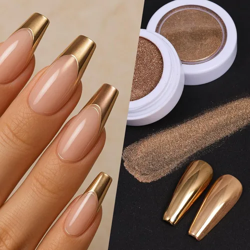 Miniatura 6 de Juego de polvos de uñas cromados metálicos, 6 colores, espejo de cobre mágico, polvo cromado para uñas, purpurina holográfica, dorado, plateado