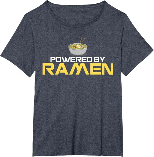 Miniatura 52 de Camiseta de fideos de anime japoneses Powered By Ramen, Negro, S