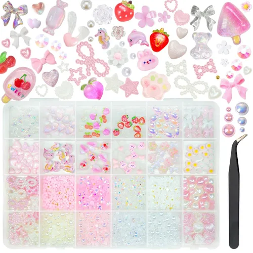 Miniatura 11 de qiipii 24 Color 5mm Piedras de Resina de Cristal de Colores con Parte Trasera Plana para Manualidades, Piedras de Diamantes de Imitación Arcoíris