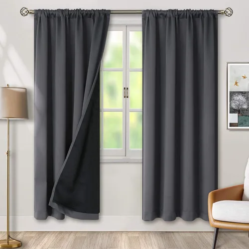 Miniatura 28 de BGment - Cortinas opacas para sala de estar de 63 pulgadas de largo, juego de 2 paneles, cortinas para oscurecer toda la habitación, cortinas