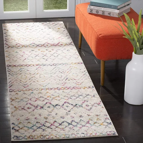 Miniatura 19 de SAFAVIEH Madison Collection - Alfombra decorativa de 2 x 3 pies, color marfil y carbón, diseño marroquí bohemio envejecido, no desprende pelusa