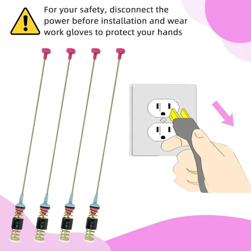 Miniatura 7 de Kits de varillas de suspensión WA50R5200AW/US WA50R5400AV/US para lavadora Samsung WA45T3200AW/A4, reemplaza WA45M7050AW/A4 WA45T3400AV/A4