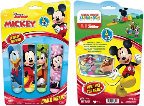 Miniatura 2 de JA-RU Disney Sidewalk Chalk Sticks (1 unidad) Mickey & Minnie. Tiza de suelo y tabla, juguetes para exteriores, tiza gigante, juego de arte lavable