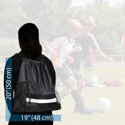 Miniatura 5 de Athletico Bolsa de fútbol con cordón: mochila de fútbol para niños o niñas también puede llevar baloncesto o voleibol Azul
