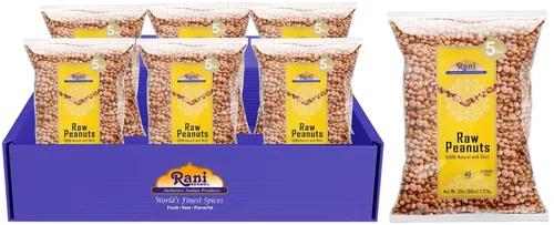 Miniatura 37 de Cacahuetes Rani, enteros crudos con piel (sin cocer, sin sal) 80 onzas (5 libras) 5.0 lbs a granel ~ Todo natural Vegano Kosher Apto