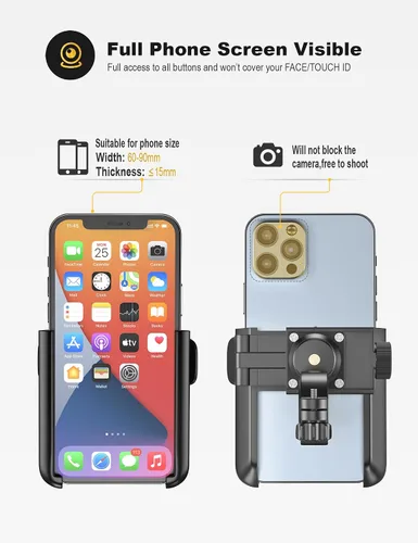 Miniatura 3 de Grefay Soporte universal de teléfono para manillar de motocicleta 【1S liberación rápida】 Abrazadera de teléfono de bicicleta antivibración