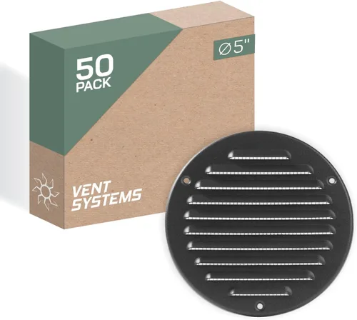 Miniatura 51 de Vent Systems - Cubierta de rejilla de ventilación de aire de alero rectangular de metal negro de 3 x 10 pulgadas (interior), deflector